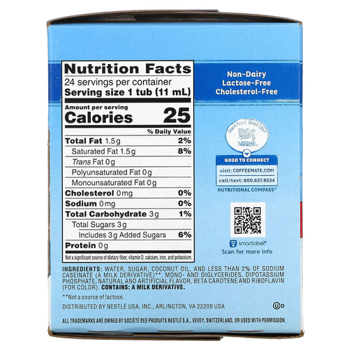 Coffee Mate, Жидкие сливки для кофе, французская ваниль, 24 сливки, 11 мл (3/8 жидк. унц.)