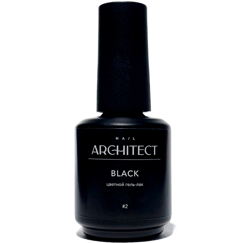 Nail Architect Гель-лак 02 Black (черный), 15мл