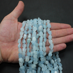 Аквамарин галтовка куб бусины 9-11мм