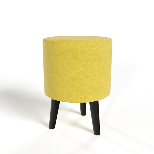 Пуф круглый на трёх высоких ножках Фантазёр D-6 (Жёлтый) в офис, дом, салон красоты, прихожая, гостиная, на кухню, в кафе, в зону ожидания, в коридор, к туалетному столику. Банкетка, подставка.