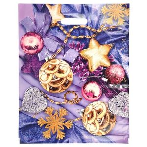 Пакет новогодний прорубная ручка Россия 38*47 см 60 мкм ПВД Сиреневый вечер  1 шт 500 шт/кор