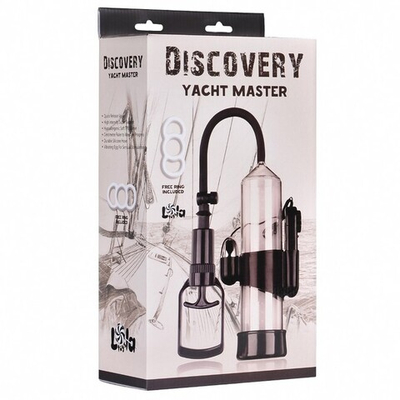 Поршневая вибро-помпа для мужчин Yacht Master с кольцом (черный с прозрачным) (Цвет: прозрачный с черным)