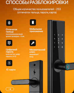 Умный электронный полуавтоматический замок с блоком WI-FI Safeburg Smart N2-85