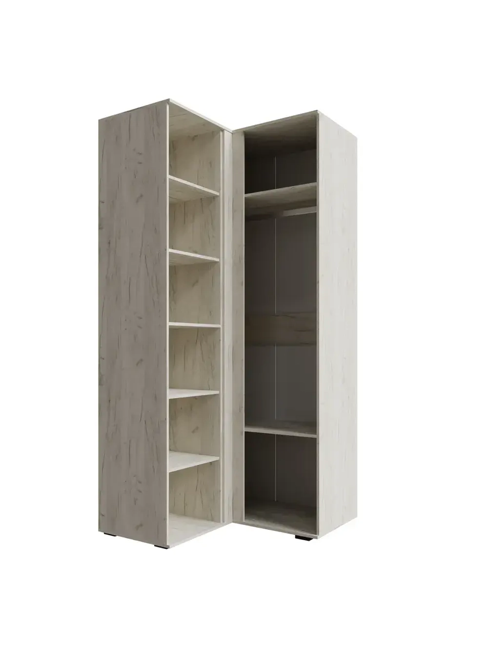 Шкаф для одежды Лилль угловой дуб крафт белый