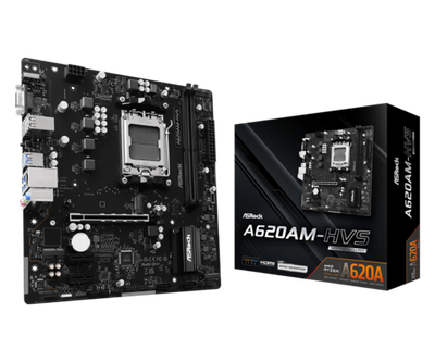 Материнская плата ASRock A620AM-HVS AM5 2xDDR5 2xSATA3 RAID 2xM.2 D-Sub HDMI mATX