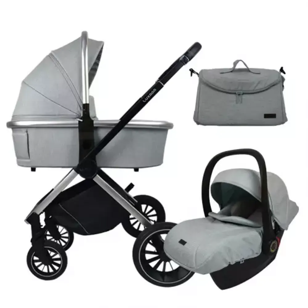Модульная коляска luxmom 750 3В1 Серый