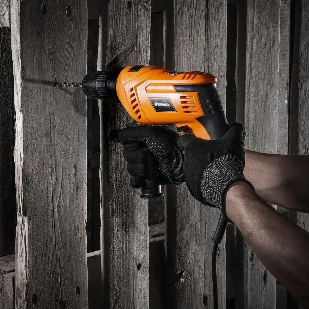 Дрель ударная электро ДУ-780, 780Вт, быстрозаж. патрон 13мм, 0-3000 об/мин, рег.скор,реверс. электродрель