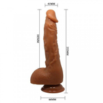 Фаллоимитатор на присоске "Beautiful Jason" темный (24×4,1 см)