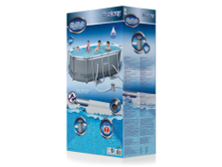 Каркасный овальный бассейн Bestway 305х200х84 см + фильтр-насос 1249 л/ч (5614A BW)