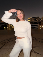 Свитер с добавлением люрекса в молочном цвете