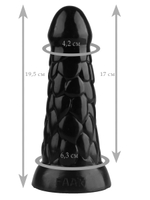 Черная анальная рельефная втулка - 19,5 см. (Цвет: черный)