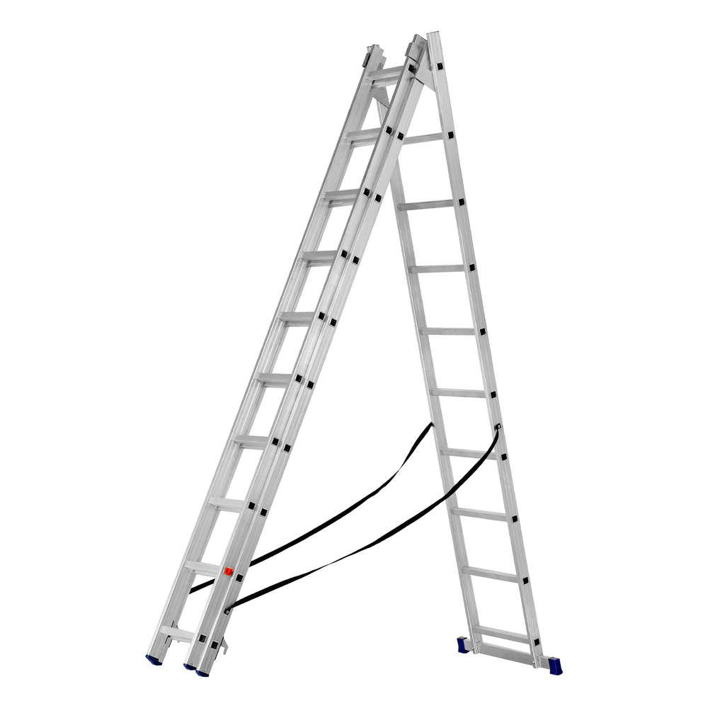 Лестница Сибртех трехсекционная 10 ступеней, алюминиевая