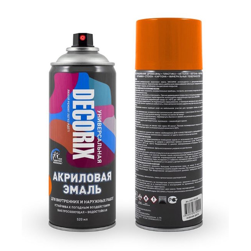 Эмаль аэроз. DECORIX акрил. чистый оранжевый 520мл  0101-95 DX * АКЦИЯ