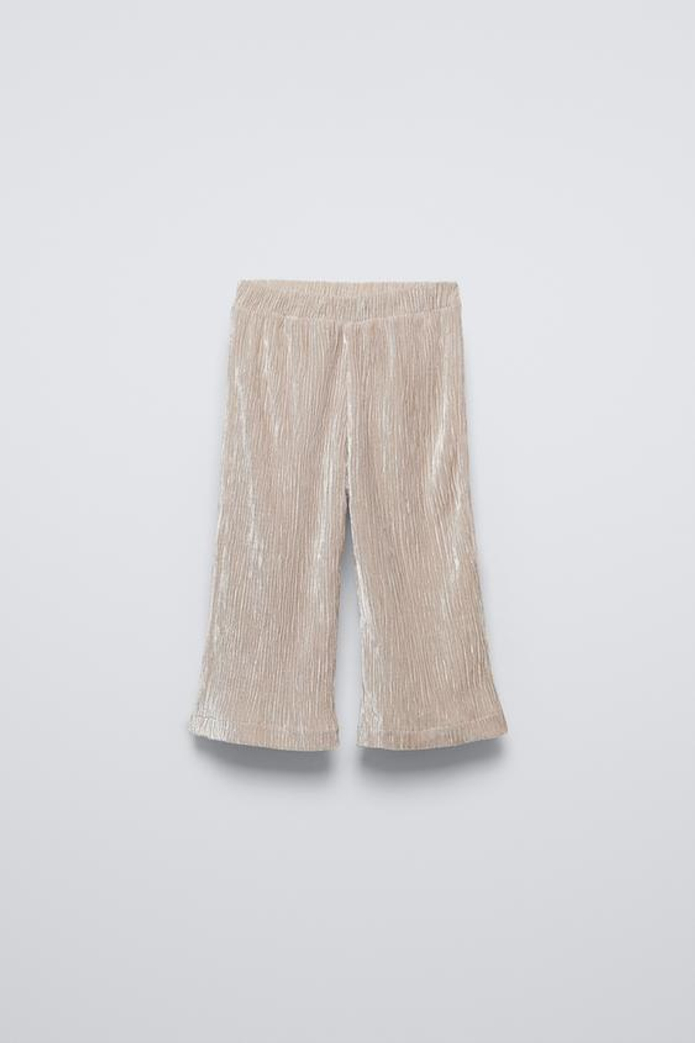 ZARA БАРХАТНЫЕ БРЮКИ-КЮЛОТЫ, ЭКРЮ