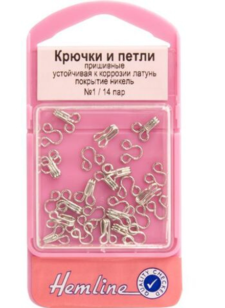 Крючки и петли пришивные, 14 пар, №1 (10702070/291121/3006529/1_Малайзия)