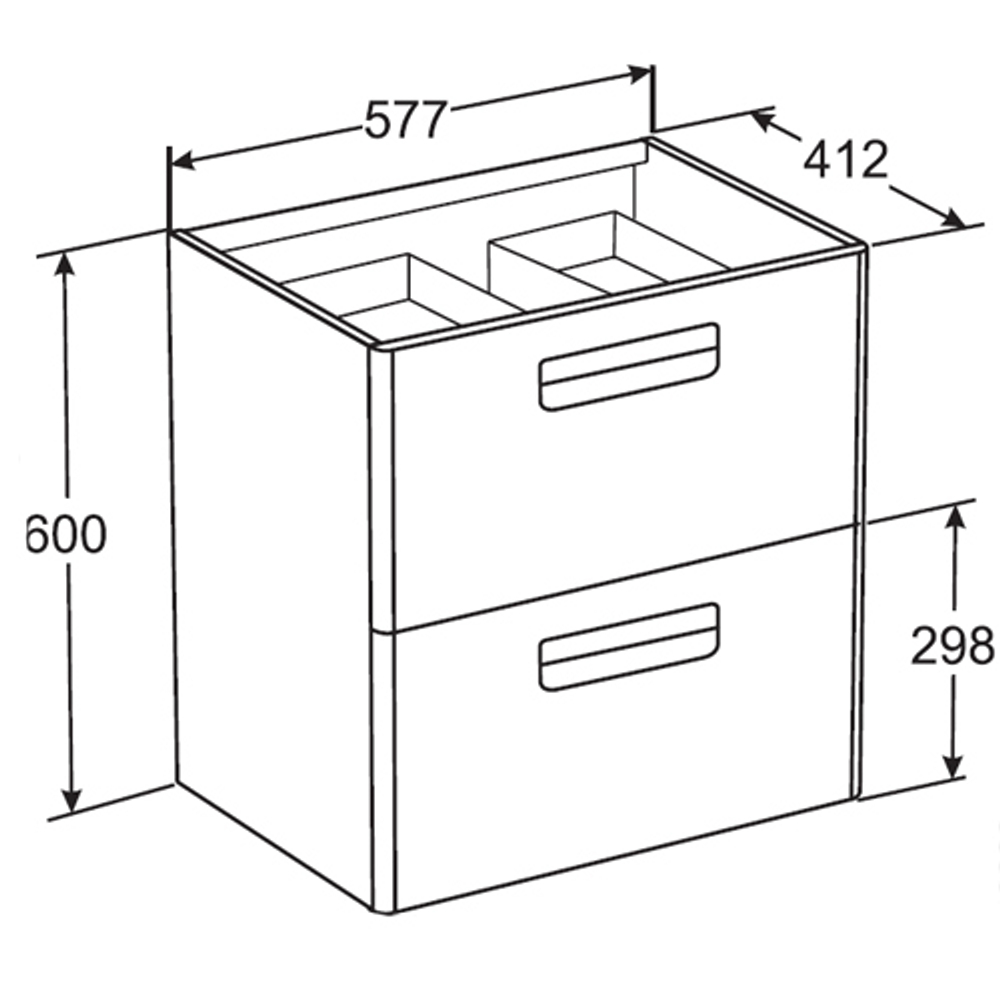 Мебель для ванной Roca The Gap 60x41см. виноград ZRU9302742/327472000 схема