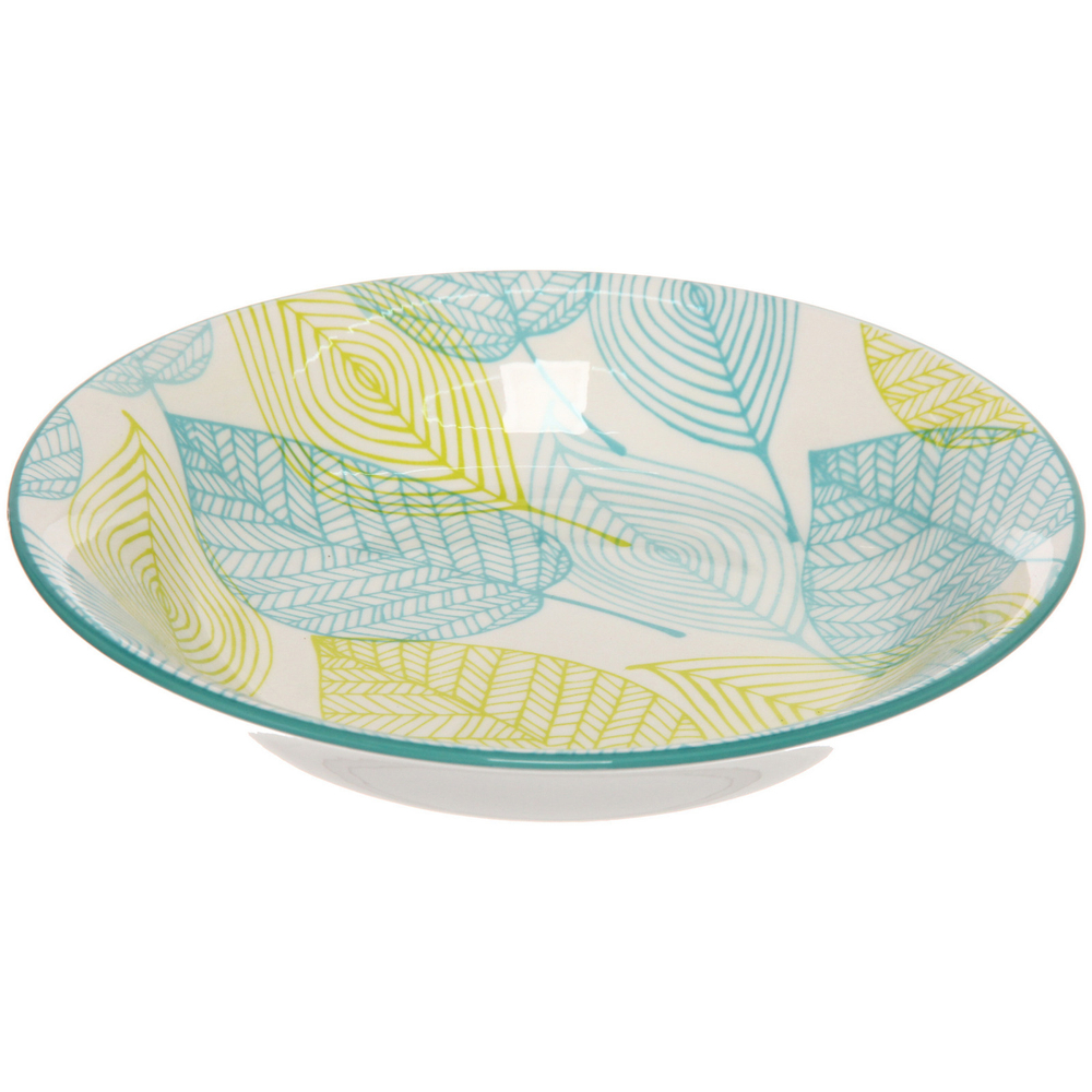 Тарелка керамическая «Эдельвейс» 20*4см глубокая, желто-голубая