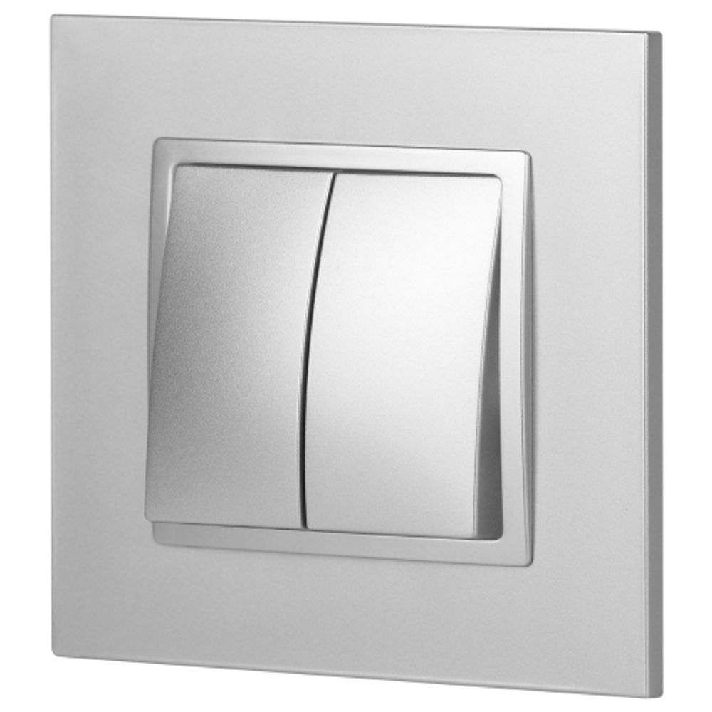 Переключатель ЭРА Elegance 14-1106-03 двойной 10АХ-250В IP20 алюминий