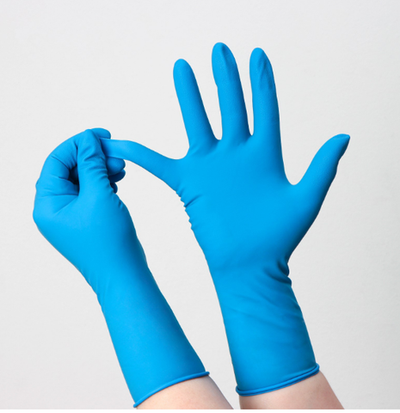 Перчатки латексные неопудренные High Risk, смотровые, нестерильные, текстурированные, 50 шт/уп (25 пар), голубые