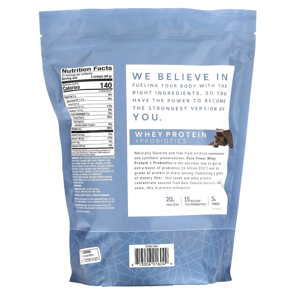 Dr. Mercola, Pure Power, сывороточный протеин с пробиотиками, 880 г (1 фунт 15 унций)