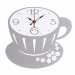 2628-002 Часы настенные из металла, корпус серебро+белый, "Капучино" Рубин