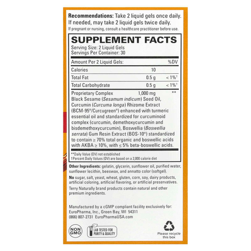 Terry Naturally, CuraMed, средство для снятия боли, 60 жидких гелей