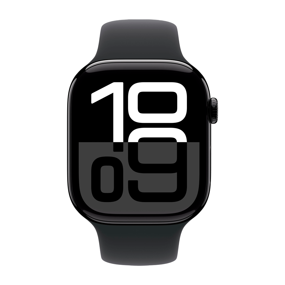 Умные часы Apple Watch Series 10 GPS, 46mm, Jet Black Aluminium Case with Sport Band M/L, Black (Черный) MWWQ3