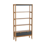 Стеллаж «Бридж» сквозной широкий с 1 ящиком браун/серый 7012