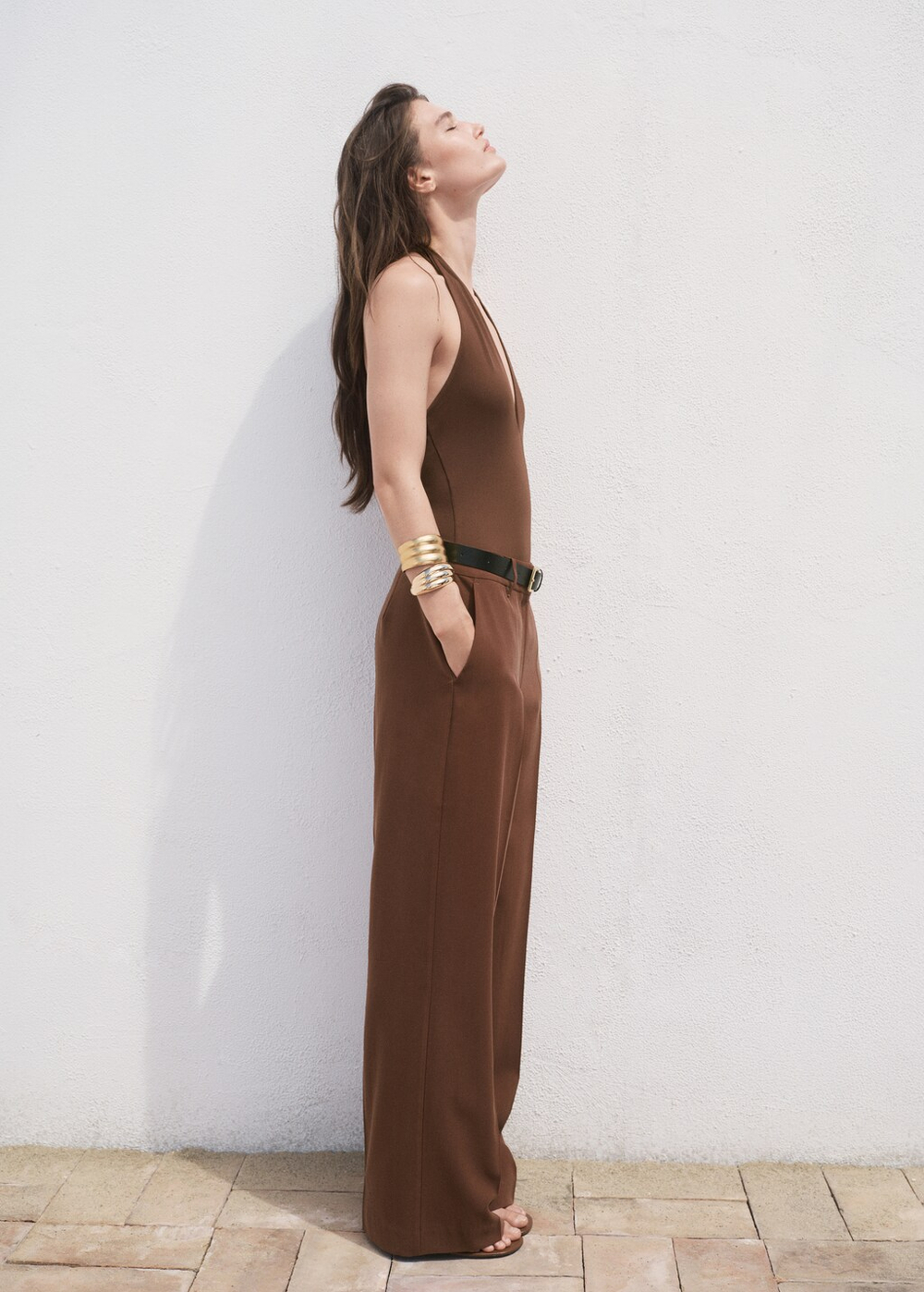 Прямые брюки с посадкой на талии