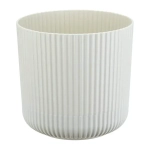 Кашпо ВЕЛЬВЕТ D180мм 3,6л с пристегнутым поддоном белый ротанг