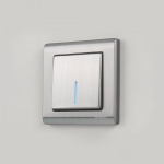 Выключатель одноклавишный с подсветкой (глянцевый никель)