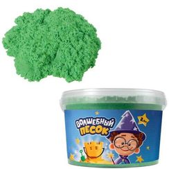 Кинетический песок "Волшебный песок" 2400 гр., ведерко, зеленый