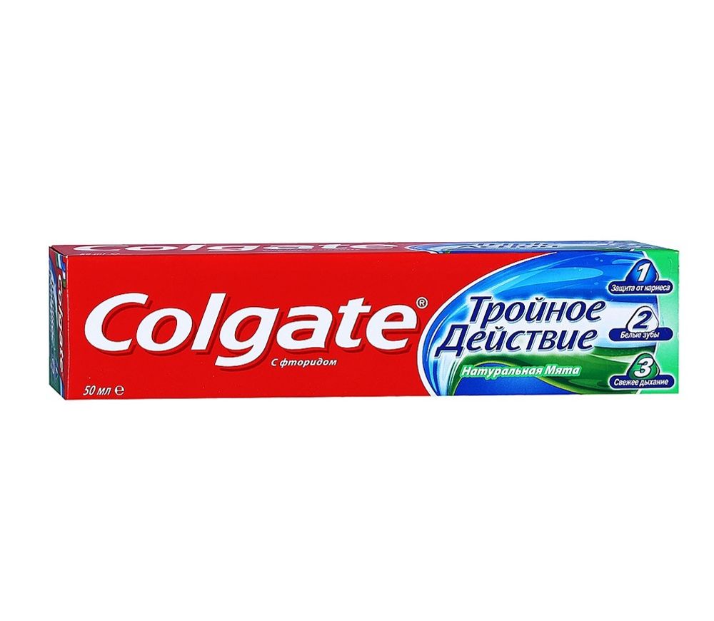 Colgate Паста зубная Тройное действие, натуральная мята, 50 мл