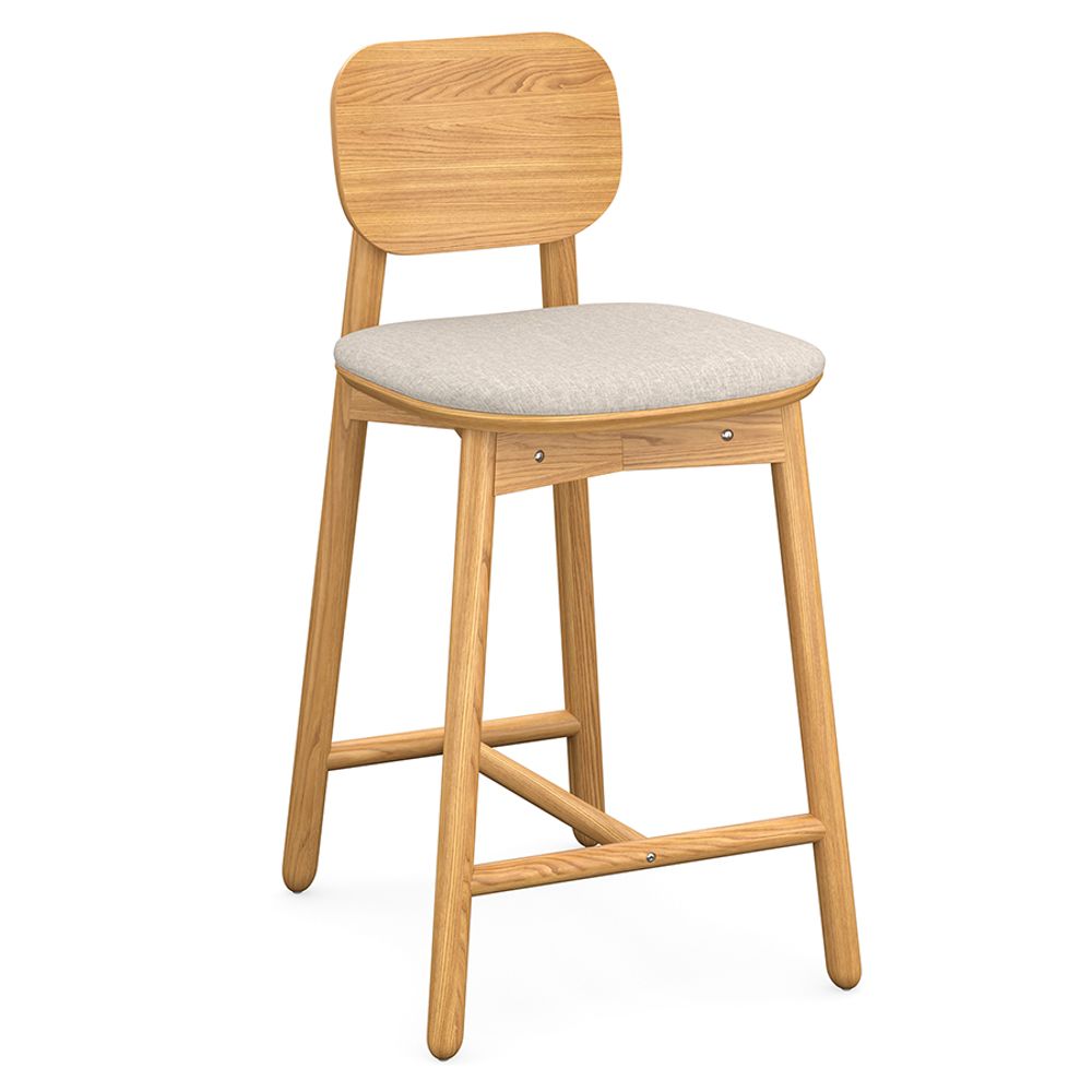 Стул полубарный Saga, рогожка, бежевый