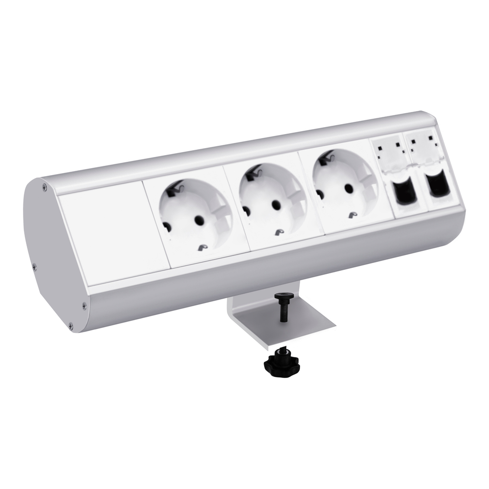 Настольный розеточный блок Ovaledesign 6 мод. (3 мод. 45х45)