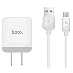 Адаптер + кабель Hoco C22A Micro USB (белый)