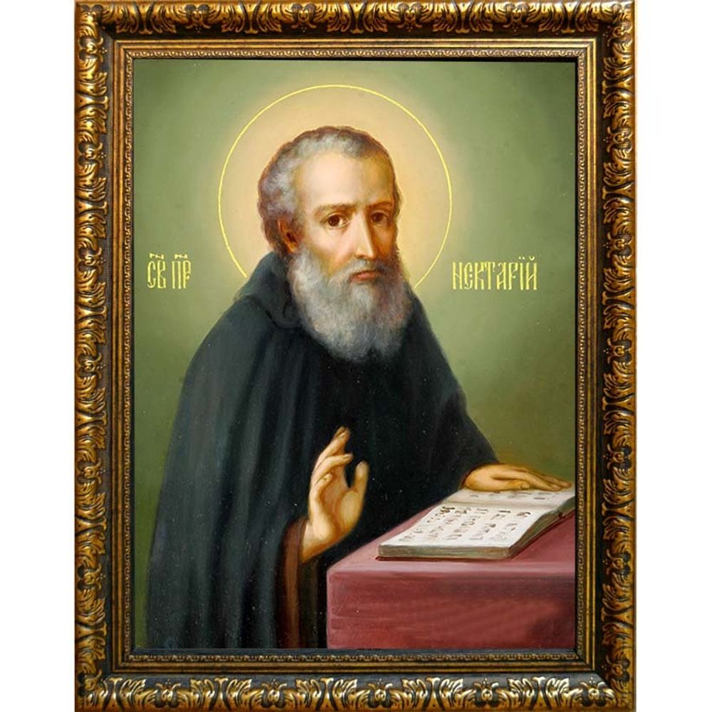 Нектарий Печерский преподобный. Икона на холсте.