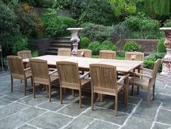 Neapel-Lerum 10, комплект обеденной мебели натуральный, тик