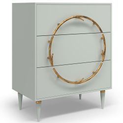 Комод Арт Колор matte Классик Голд с 3 ящиками Серый дым матовый