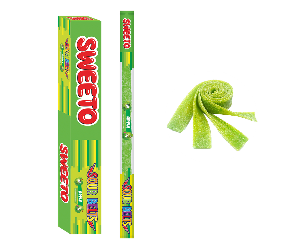 Мармелад SWEETO Кислый ремешок Яблоко 15г*54шт (12бл)