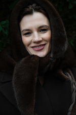 Меховая косынка под норку шоколад