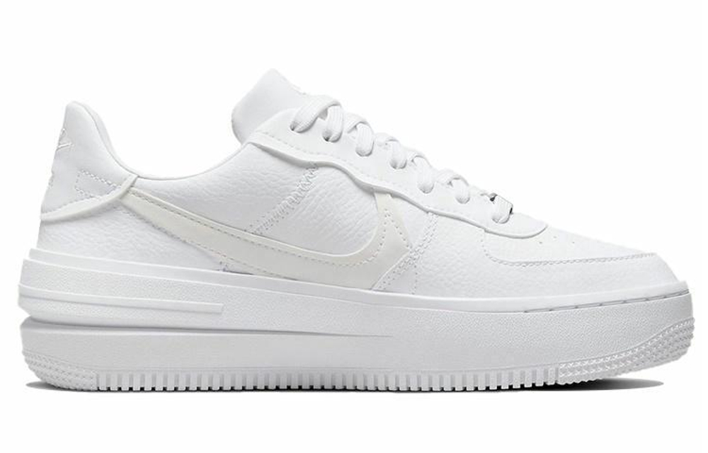 Кроссовки Nike Air Force 1 Plt.Af.Orm "Triple White" (Женская размерная сетка)