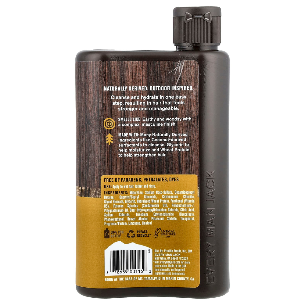 Every Man Jack, 2-в-1, шампунь и кондиционер, сандаловое дерево, 400 мл (13,5 жидк. унции)