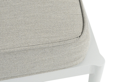 "Касабланка" правый модуль плетеный из роупа, каркас алюминий светло-серый (RAL7035) муар, роуп серо-коричневый 23мм, ткань бежевая 15052