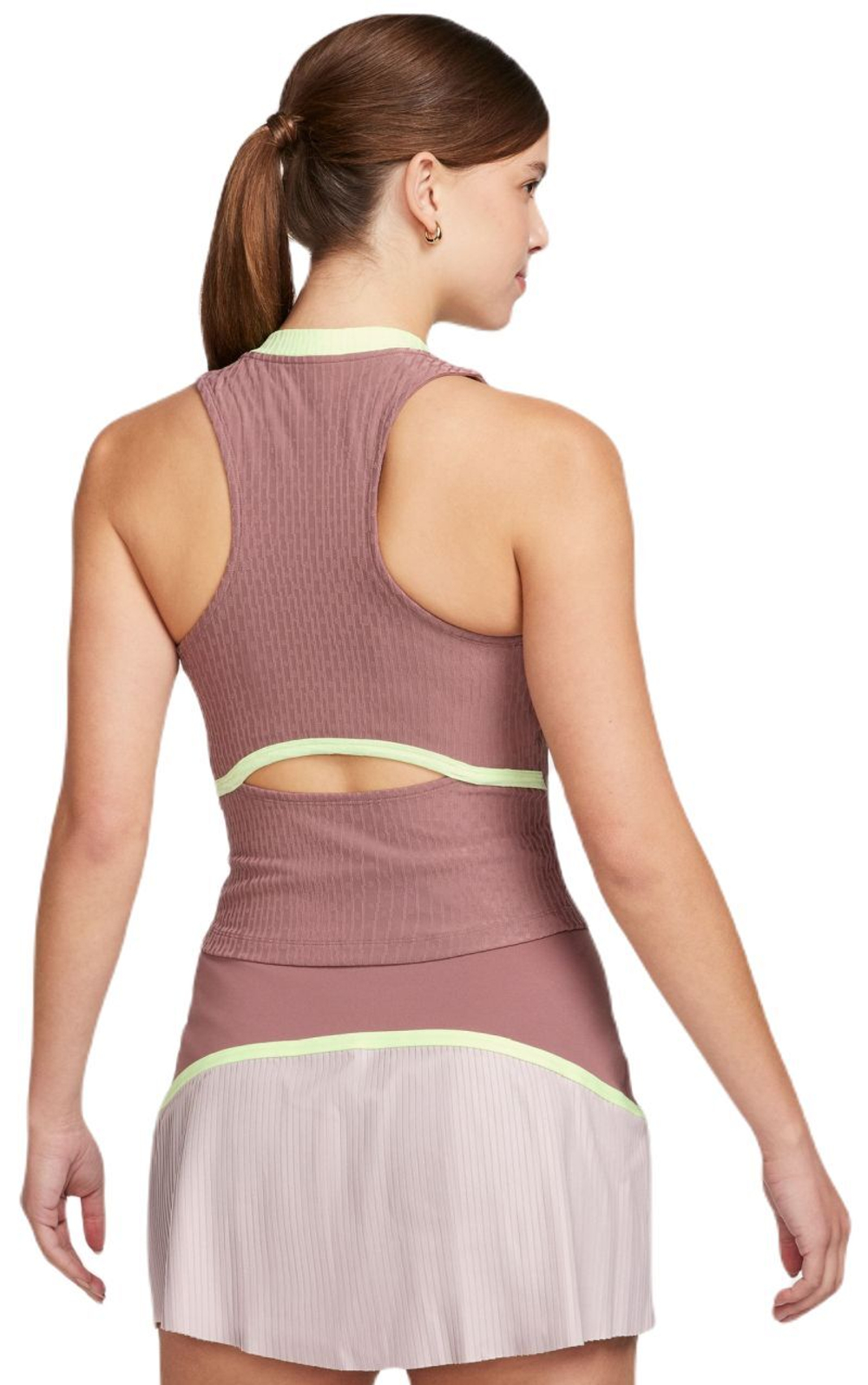 Женский топ теннисный Nike Court Slam Dri-Fit Tennis Tank Top - smokey mauve/smokey mauve/white