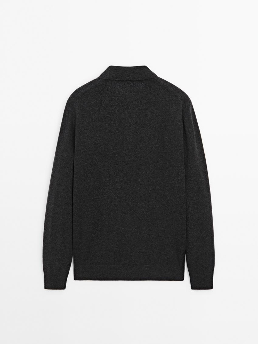 Massimo Dutti Поло из смесовой шерсти, серый