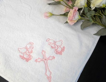 Крестильная пеленка Два ангела (100/100см)