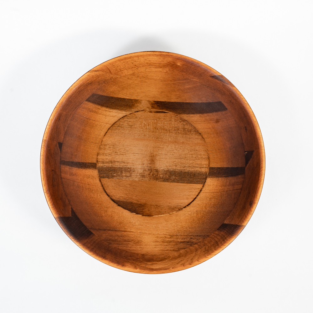 Деревянная глубокая тарелка (салатник) из дрвесины кедра 300 мм. T173