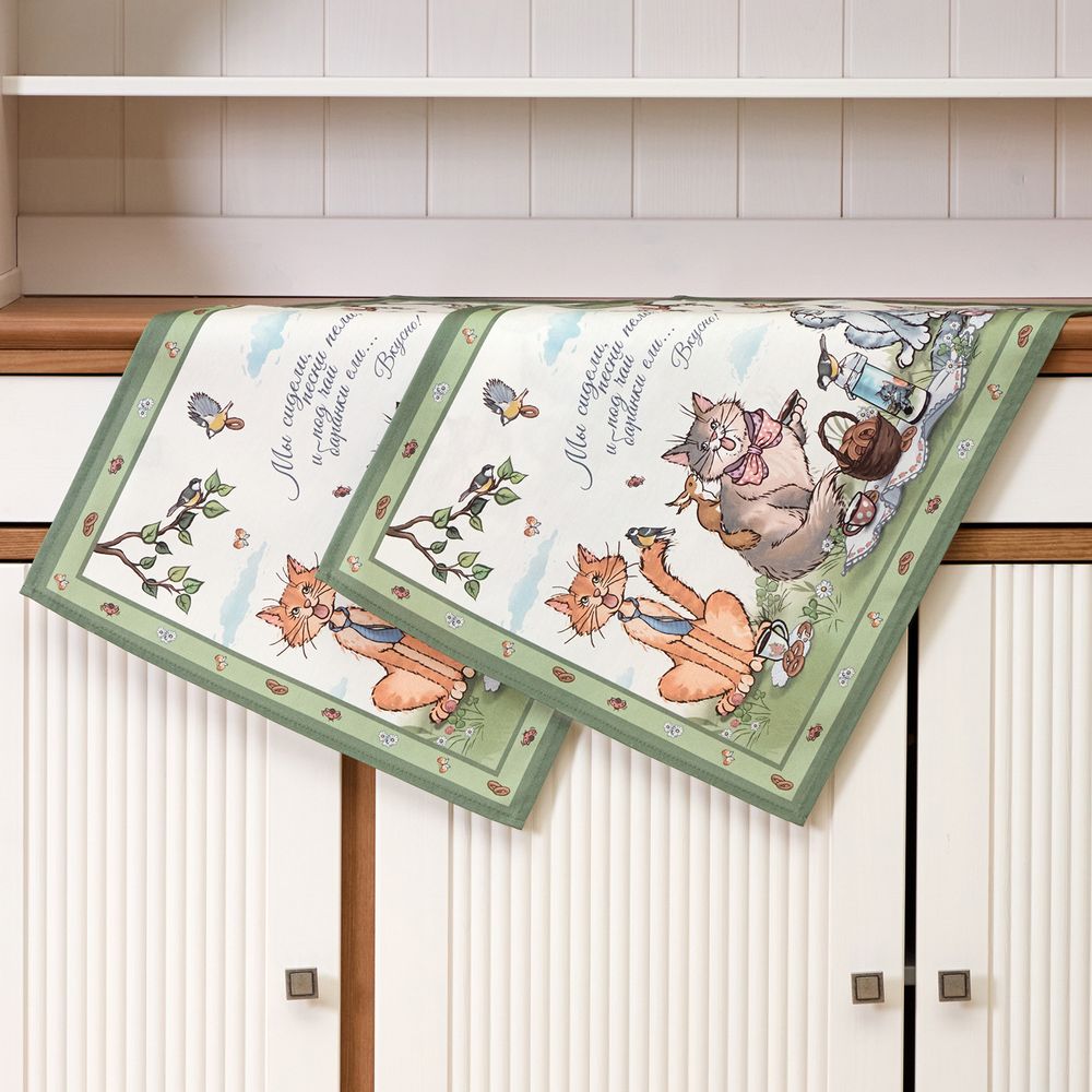 НАБОР ПОЛОТЕНЕЦ ИЗ 2Х ШТ "ПАЛЬЧИКИ ОБЛИЖЕШЬ",40Х60СМ, 100% ХЛОПОК