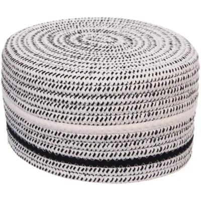 Корзинка вязаная интерьерная «ВАЛЬТА», цвет черный/белый, 21*11см, (лейбл селфи)